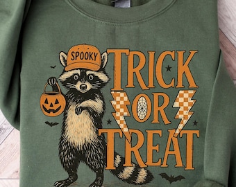 Halloween Trick or Treat Shirt, Halloween Trick-Or-Treat, Halloween Trick-or-Treat Shirt, Funny Halloween Shirt, Racoon Halloween Shirt