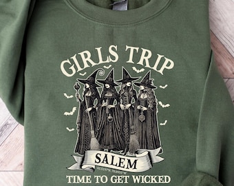 Girls Trip Salem Sweatshirt, Halloween Shirt, Retro Halloween T Shirt, Halloween Witch Sweatshirt, Salem Massachusetts, Salem Witch