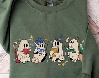 Ghost Reading Books Sweatshirt, Bookish Halloween Shirt, Teacher Librarian Halloween Gift, Halloween Book Lover, Halloween School