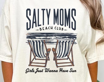 Camiseta Salty Moms Beach Club de Comfort Colors®, Camiseta The Beach Club, Camiseta estética playera, Camiseta de regalo para el Día de la Madre, Camiseta Summer Vibes