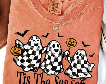 Comfort Colors® Retro Halloween Shirt, Halloween Vibes Shirt, Tis The Season Shirt, Spooky Season Shirt, Spooky Vibes Tee, Halloween Shirt