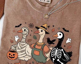 Comfort Colors® Spooky Goose Shirt, Funny Halloween Goose Shirt, Goose in Halloween Costumes Shirt, Cute Horror Shirt, Just a Spooky Goose