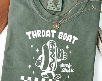 Comfort Colors® Throat Goat T-Shirt, Offensive Unisex Tee, Inappropriate Funny Gag Gift, Gen Z Meme Tees, Prank Tee, Funny Meme Shirt