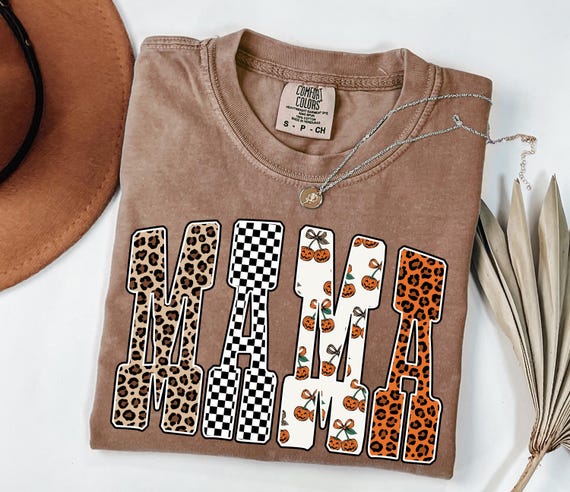 Comfort Colors® Halloween Mama Shirt, Mom Halloween Shirt, Spooky Mama Shirt, Mama Halloween, Cute Ghost Shirt, Leopard Mama Shirt