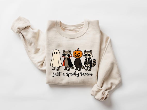Just A Spooky Raccoon Shirt, Raccoon Halloween Shirt, Funny Ghost Animal Shirt, Cute and Creepy Shirt, Witchy Raccoon Shirt, Spooky Season
