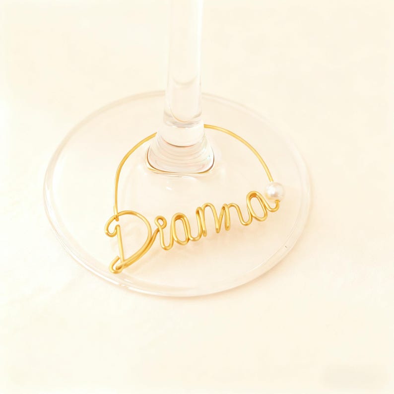 Personalized Wine Charm, Wine Glass Charm, Wedding Gift, Party Favors ...