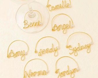 Personalized Wine Charm, Wine Glass Charm, Wedding Gift, Party Favors, Christmas Gift, Bridesmaid Gift, Glass Charm, Name Charm