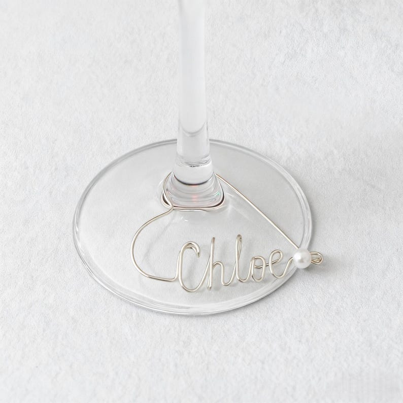 Personalized Wine Charm, Wine Glass Charm, Wedding Gift, Party Favors ...