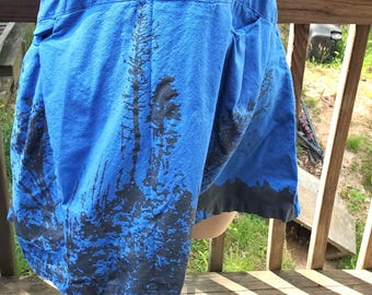 Blue Cotton Tree Graphic Mini Shirt Sundress