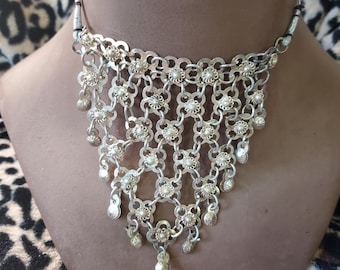 Vintage Adjustable Afghan Kuchi Tribal Coin Choker Necklace: Belly Dance Jewelry M