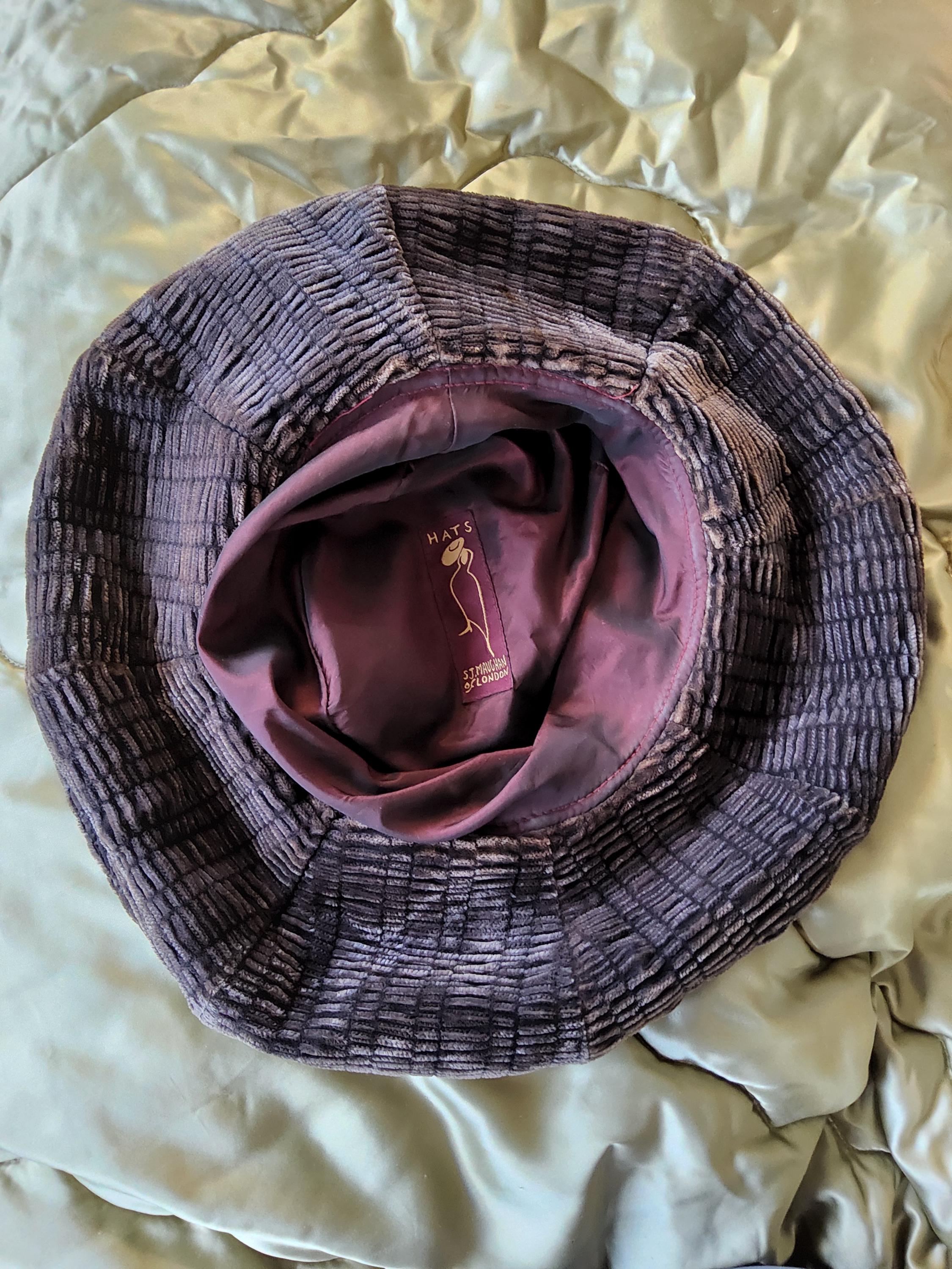 SJ Maughan Of London Crushed Velvet Look Deep Purple Womens Bucket Hat Vintage Vintage 1920s Style S J Maughan of London Women main image 3