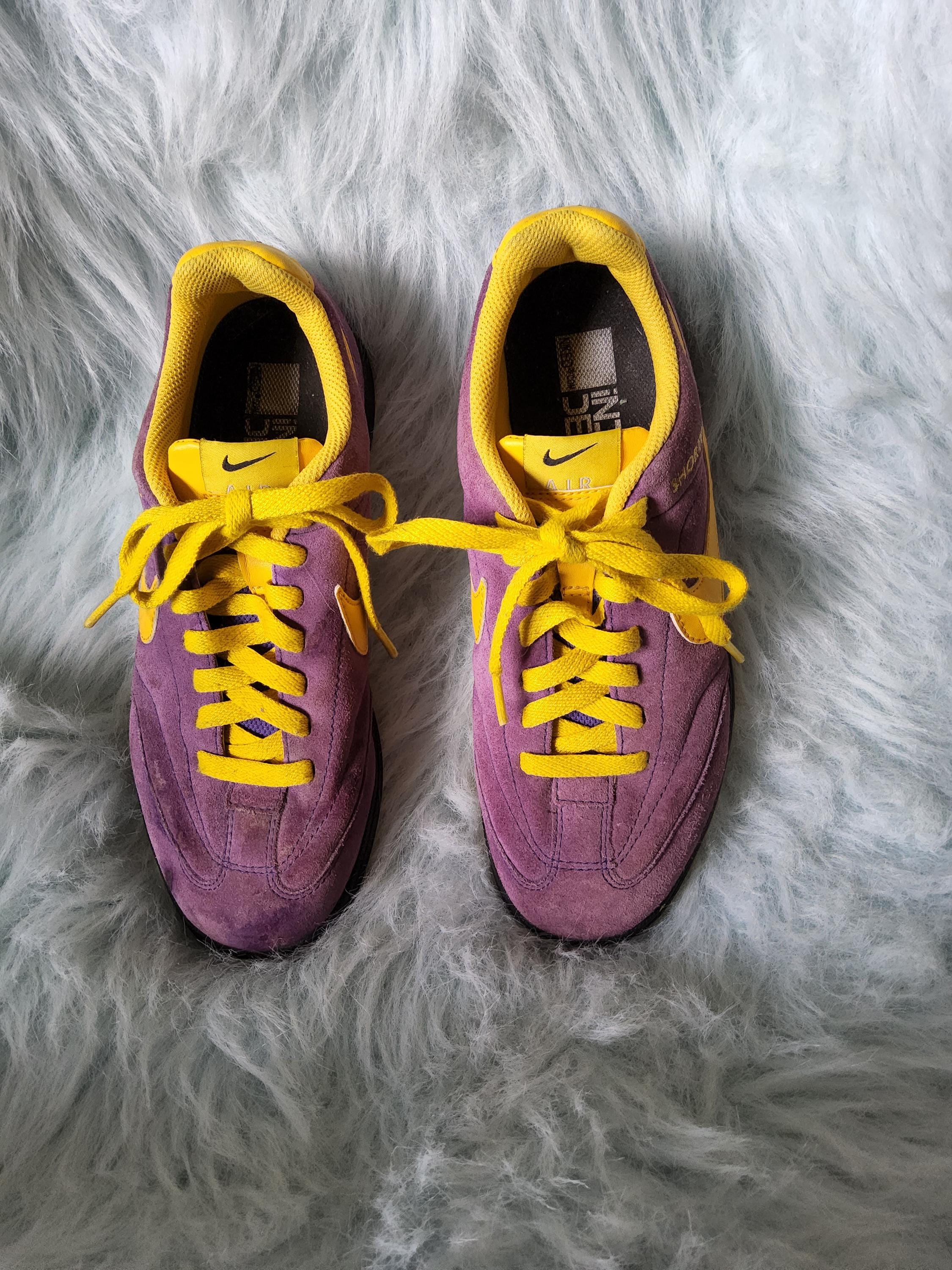 Rare OOAK 2003 Nike Air Tiempo Rival Mens Soccer Purple Yellow Suede Custom Designed Sneakers