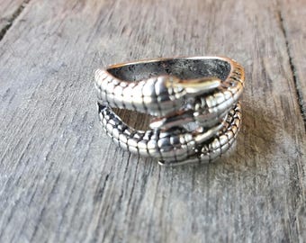 Dragon Claw Stainless Steel Biker Ring Sz 7.5