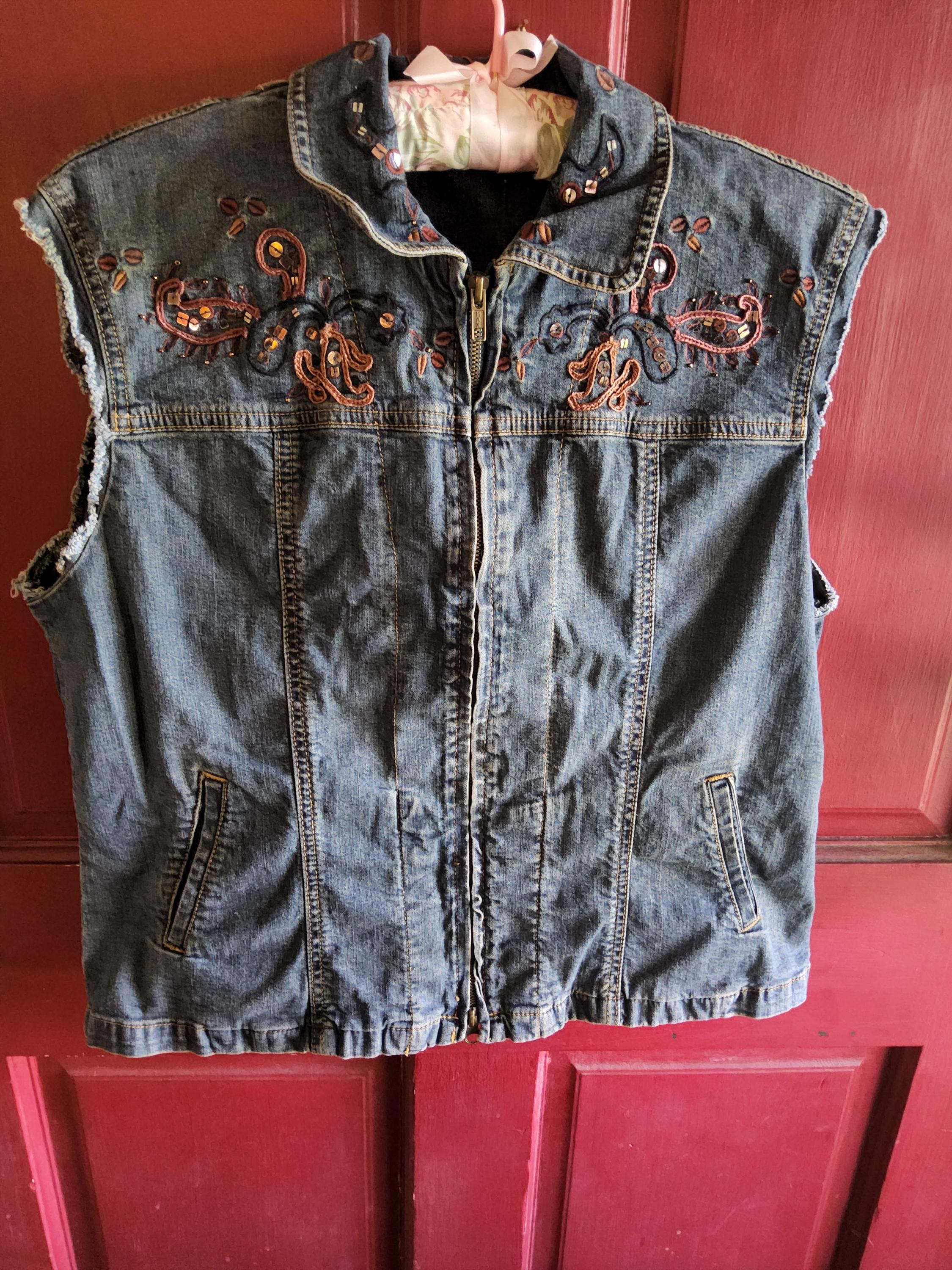 Y2k Denim Vest - Etsy
