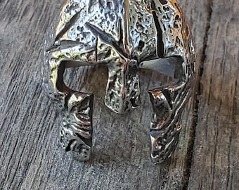 Retro Greek Spartan Warrior Viking Knight Helmet Stainless Steel Ring Sz 11.5
