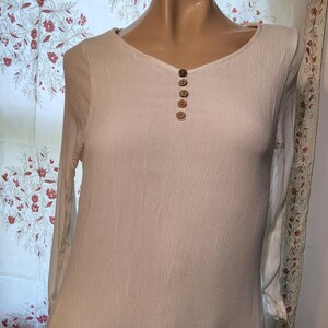 White Gauzy Flowy Lagenlook Tiered Long Sleeve Tunic Layered Cotton Goddess Dress