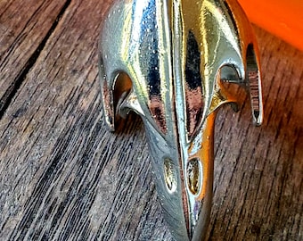 Raven Skull Stainless Steel Biker Ring Sz 10