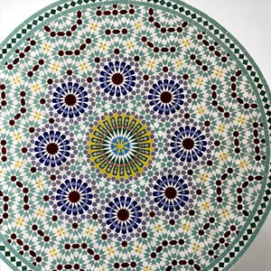 Handmade Moroccan Mosaic Table – Zellij Tile, Round Patio Coffee Table