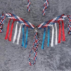 Tri color Muletape Breastcollar with fringe