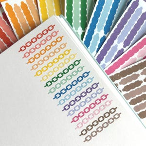 Chain Shape Deco Sticker Sheet: Pastel & Bright Bujo Journal Stickers
