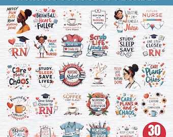 Nursing School SVG Bundle – Nursing Student Graduation Gift (Digital Download)