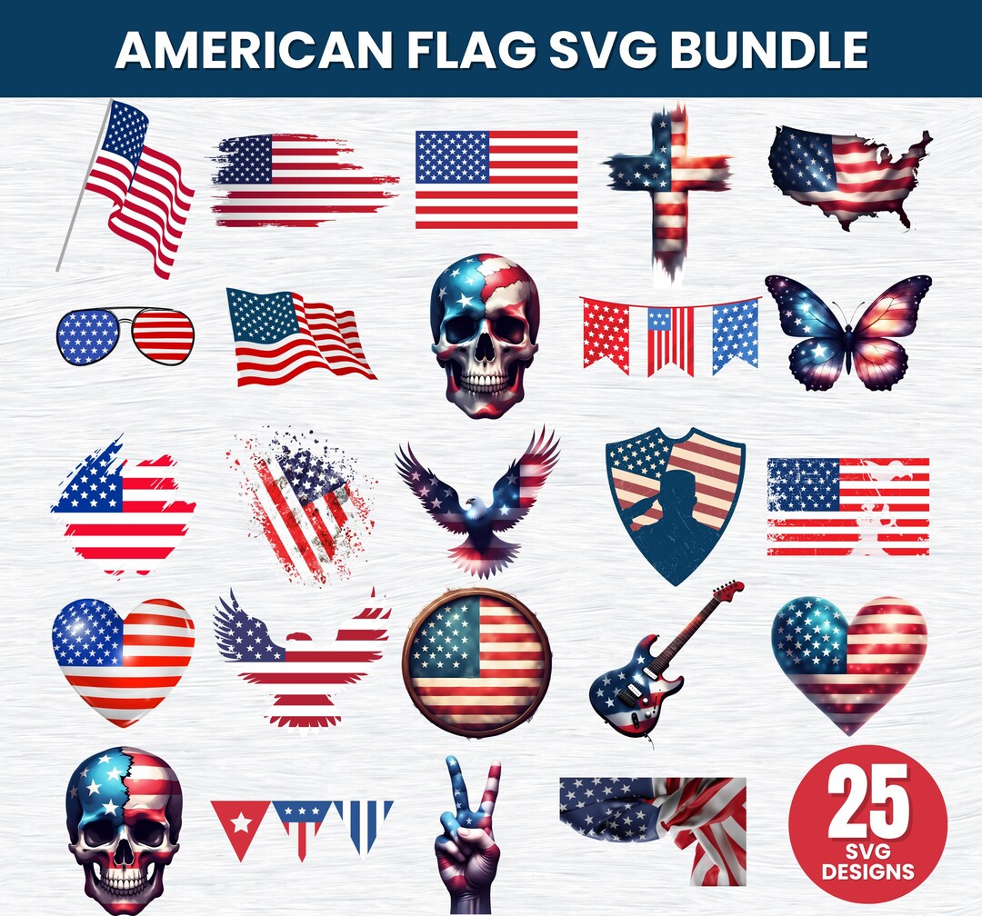 American Flag Eagle SVG Bundle: Patriotic Designs (digital Download) - Etsy