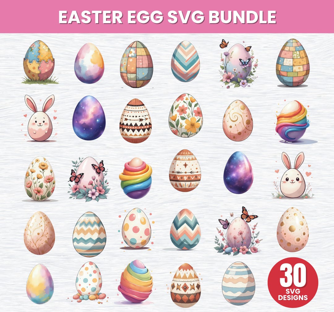 Easter Egg SVG Bundle | Spring Cricut Designs (digital Download) - Etsy