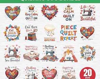 Quilting SVG Bundle | Patchwork, Sewing Clipart (Digital Download)