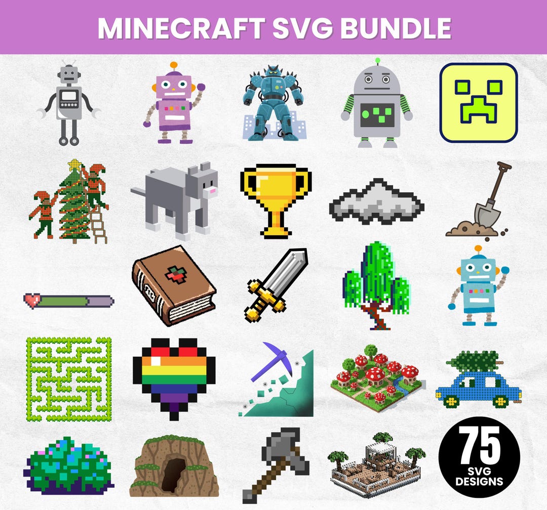 Chip Minecraft Vector Minecraft SVG Bundle, Video Game PNG, Pixel Builder Vector, Crafting ...