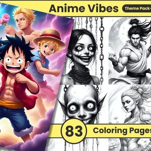 Anime Coloring Book: Manga Fantasy Pages for All Ages (Printable PDF