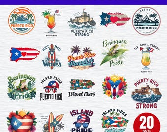 Puerto Rico SVG Bundle: Map & Flag Cut File (Digital Download)