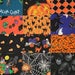 Halloween quilt squares 4 x 4" skull pumpkin skeleton and more