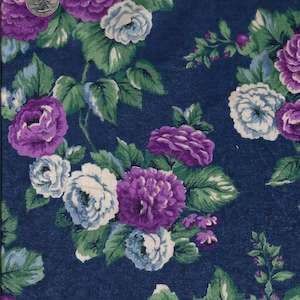 Purple Flowers Fabric Sold By The Half Yard