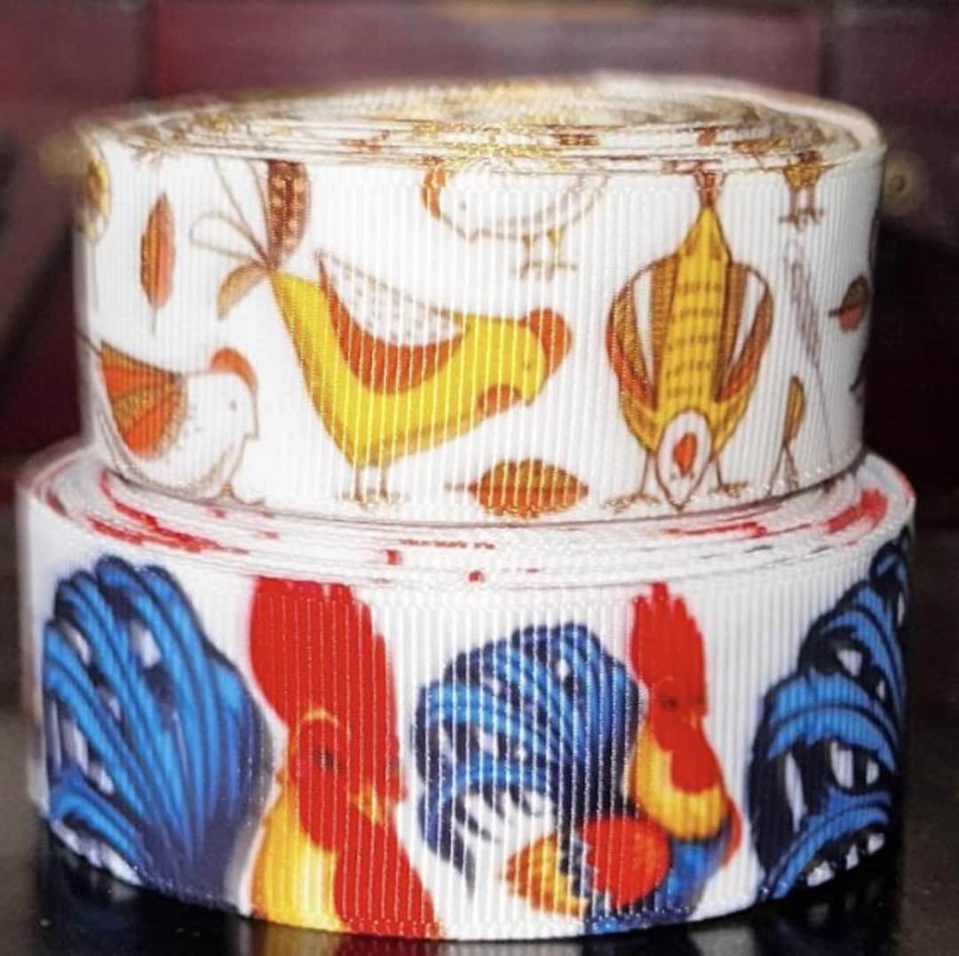 Chicken Rooster Grosgrain Ribbon, DIY Crafting Ribbon - Etsy