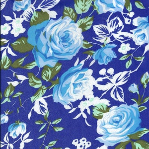Blue Flowers Chic Fabric Sold By The Half Yard