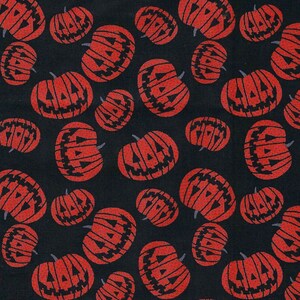 Halloween Orange Jack O Lantern Fabric Half Yard | Etsy