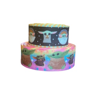 Nastro grosgrain "The Child Baby Yoda", accessori per fiocchi per capelli, rifiniture in poliestere, nastri per lavori artigianali, creazione di fiocchi fai da te, diario di scarto