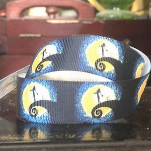 Jack With the Moon Ribbon Grosgrain Ribbon, Hair Bow Supplies, Polyester Trim, Crafting Ribbon, DIY Bow Making