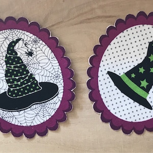 Witches Hats Purple Fabric Sew-On Appliqué