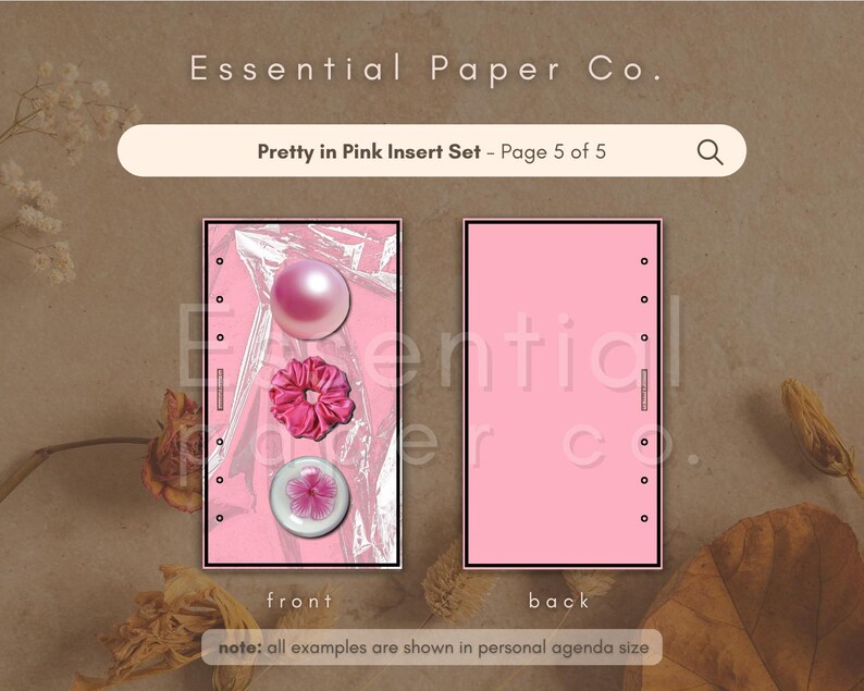 Pretty in Pink - PRINTABLE Personal Size Agenda Insert - Etsy