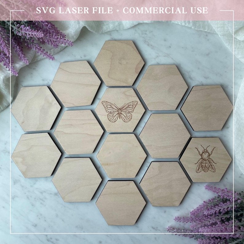 Insect Memory Game SVG Laser Cut File Hexagon Bug Matching Game Digital ...