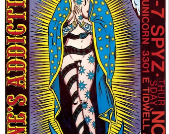 Jane's Addiction Concert Poster - November 8, 1990 at The Unicorn, In Houston - 13"x19