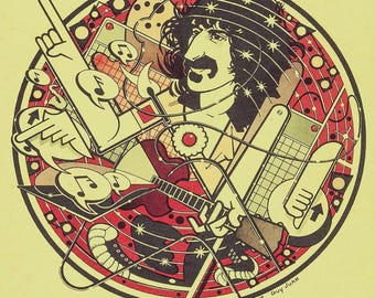 Frank Zappa Poster Circa 1977 - Derived From an Original Concert