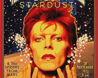 David Bowie - Ziggy Stardust & the Spiders From Mars 1972 Concert Poster 13x19