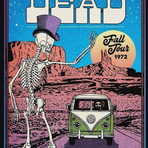 Grateful Dead 1972 Fall Tour Concert Poster 13&quot;x19&quot;