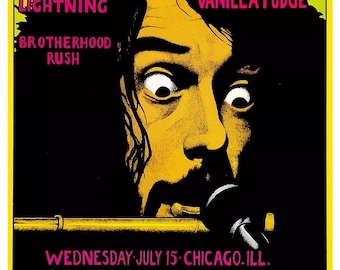 Jethro Tull Concert Poster July 15, 1970, Aragon Ballroom, Chicago  13"x19"