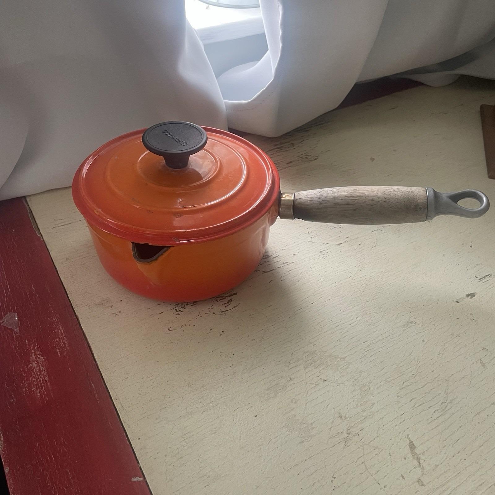クーザンス　鉄鍋　24cm cousances vintage used Vintage Cousances Le Creuset BeigeEnameled #24 Cast Iron