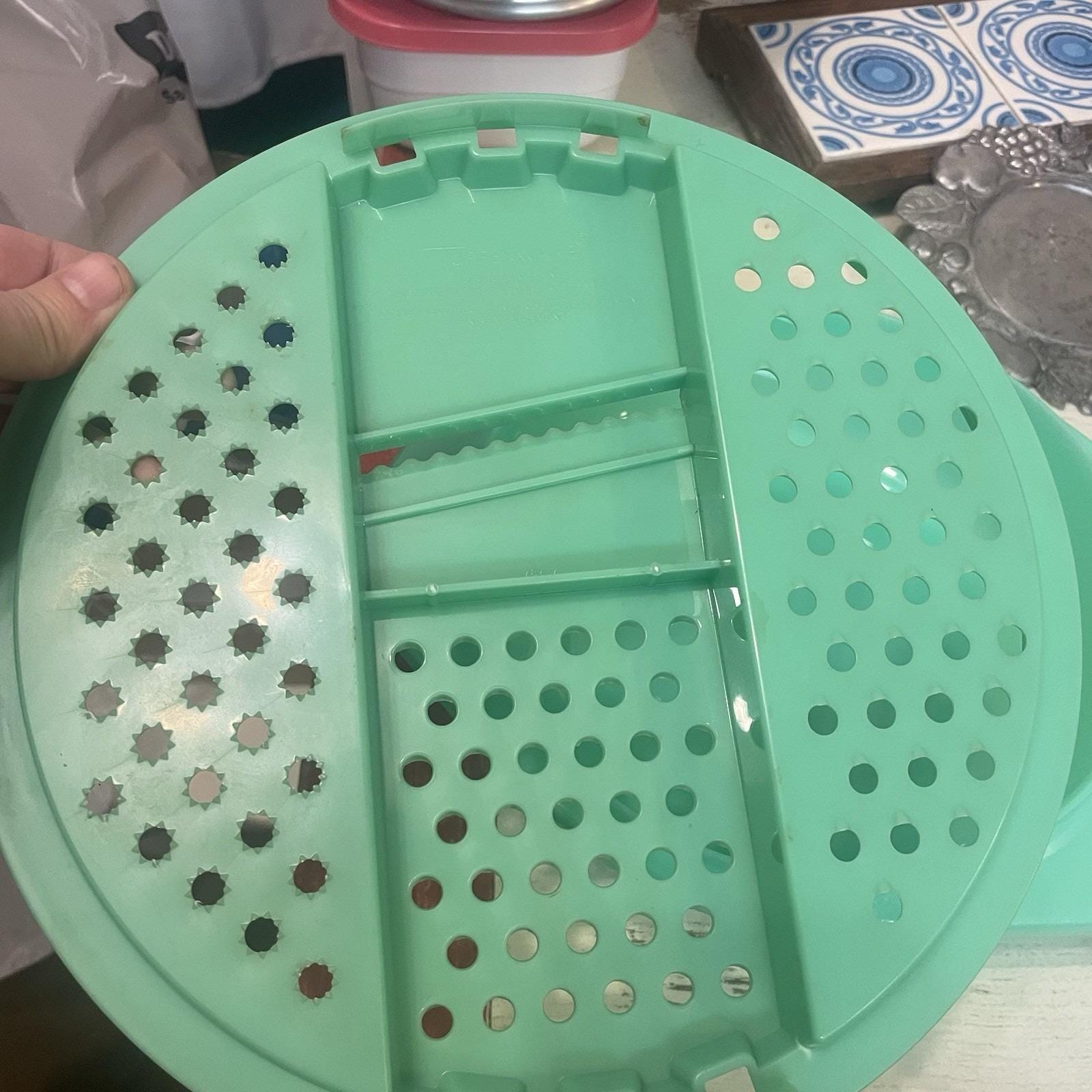 Vintage Tupperware 2 Piece Jadeite Green Cheese Grater 787 Slicer Bowl ...