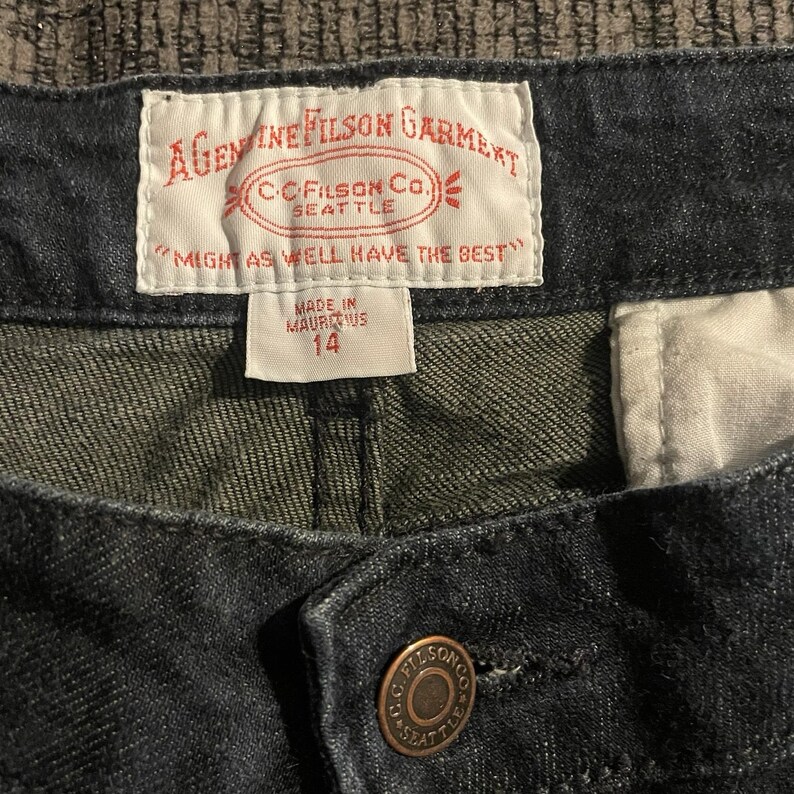 Vintage C.C. Filson Size 14 Denim Blue Jeans Straight Leg EUC 画像 5