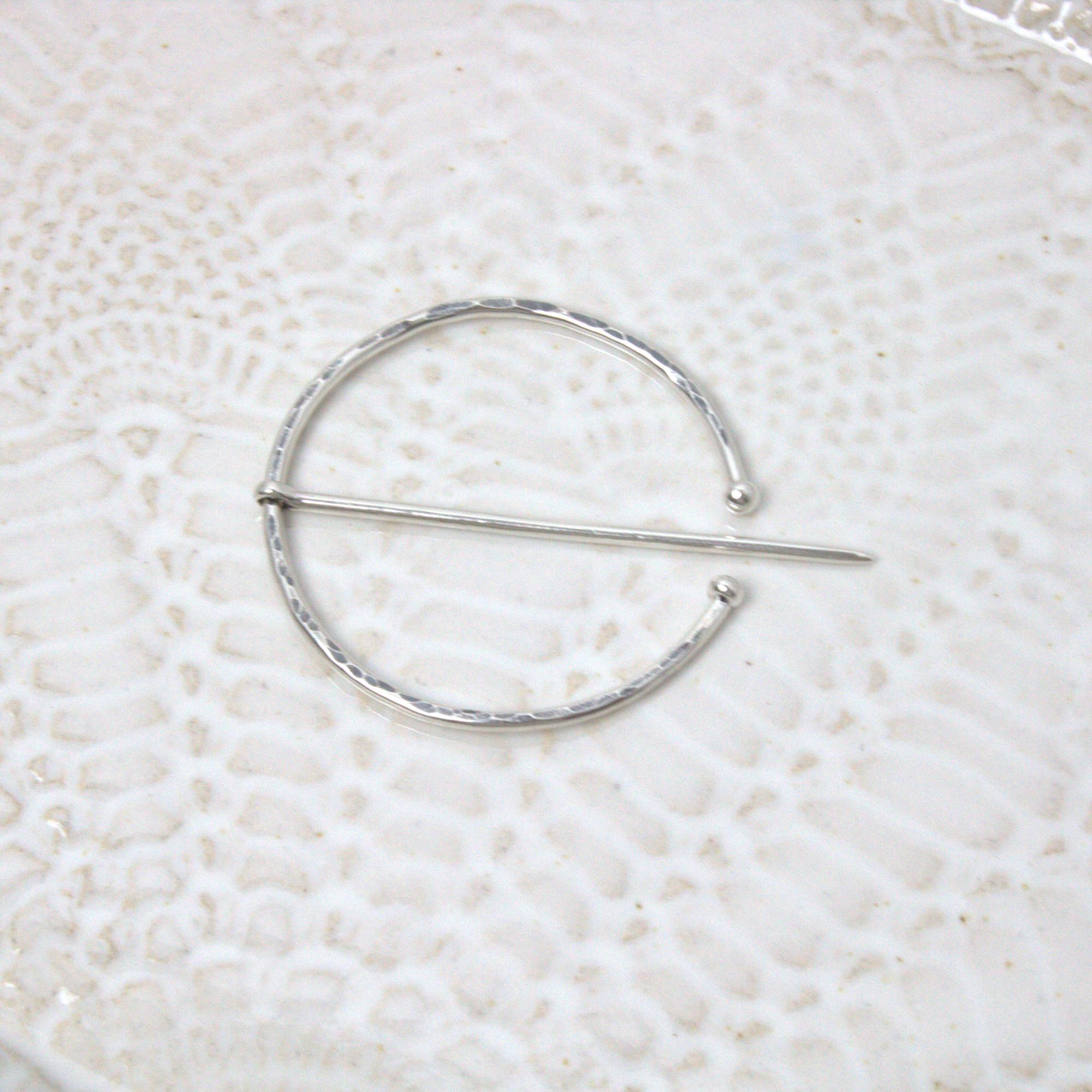 Shawl Pin, Brooch, Cloak Pin, Penannular Pin, Silver Shawl Pin - Thumbnail 2